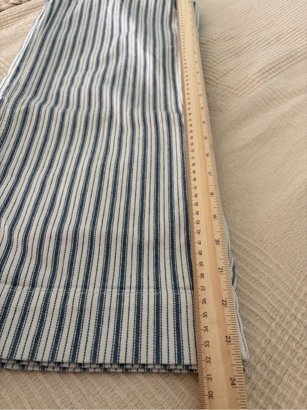 Madewell Blue White Striped Wide Leg Crop Pants Button Fly Women’s Size 27 - Picture 3 of 5